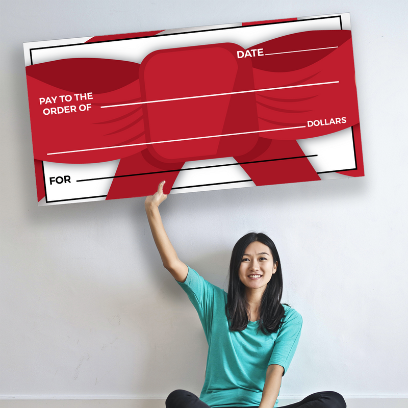 Custom/Personalized Giant Check Sign | Made of Durable 10MM Thick Corrugated Plastic | Choose Your Size/Artwork/Finish | Add Your Text (Logo Optional)