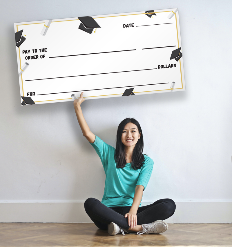 Custom/Personalized Giant Check Sign | Made of Durable 10MM Thick Corrugated Plastic | Choose Your Size/Artwork/Finish | Add Your Text (Logo Optional)