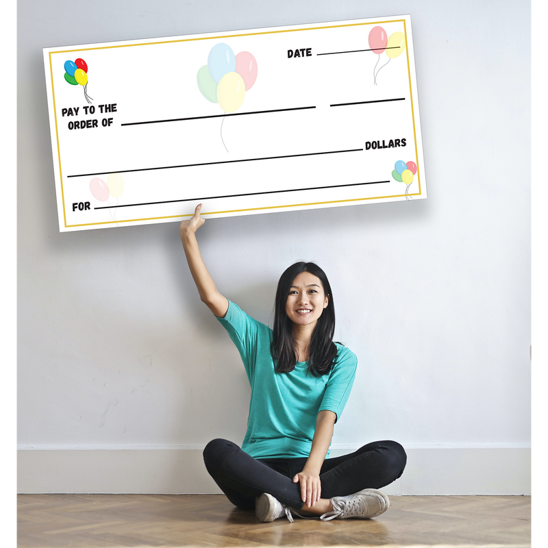 Custom/Personalized Giant Check Sign | Made of Durable 10MM Thick Corrugated Plastic | Choose Your Size/Artwork/Finish | Add Your Text (Logo Optional)