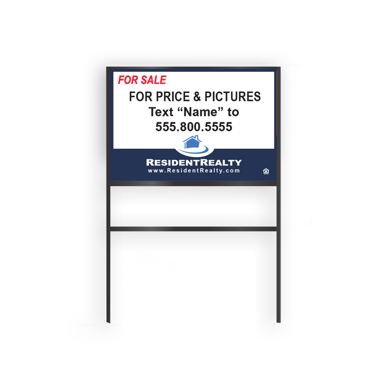 "Lead Capture" Resident Realty H-Frame | Various Sizes Aluminum Panel| Options with and whithout frames | Choose Your Design