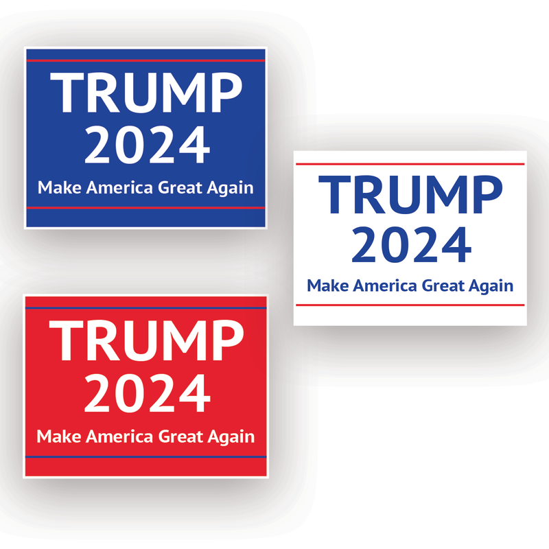 TRUMP 2024 (MAGA) Yard Sign (Sign ONLY) | Choose Quantity & Color [Red, White, or Blue]