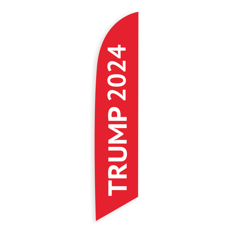 TRUMP 2024 (MAGA) WINDFEATHER KIT (1 Windfeather) | Includes Pole Set & Ground Spike [Choose Red, White, or Blue]