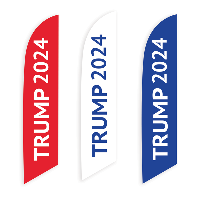 TRUMP 2024 (MAGA) WINDFEATHER KIT (1 Windfeather) | Includes Pole Set & Ground Spike [Choose Red, White, or Blue]